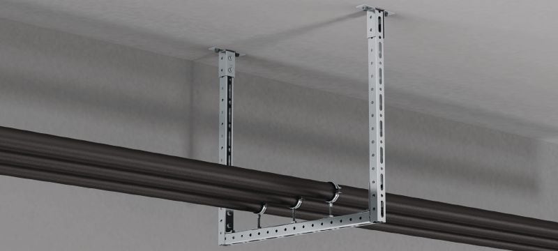 Platine pour charges légères pré-assemblée MT-B-T FL Connecteur de base avec écrou et boulon de verrouillage rapide pré-assemblés pour l'ancrage de structures de rails de supportage pour charges légères dans le béton ou l'acier Applications 1