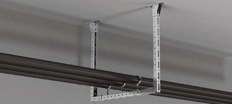 Platine pré-assemblée MT-B-O2 FL Connecteur de base avec écrou et boulon de verrouillage rapide pré-assemblés pour l'ancrage de structures de rails de supportage dans le béton ou l'acier Applications 1